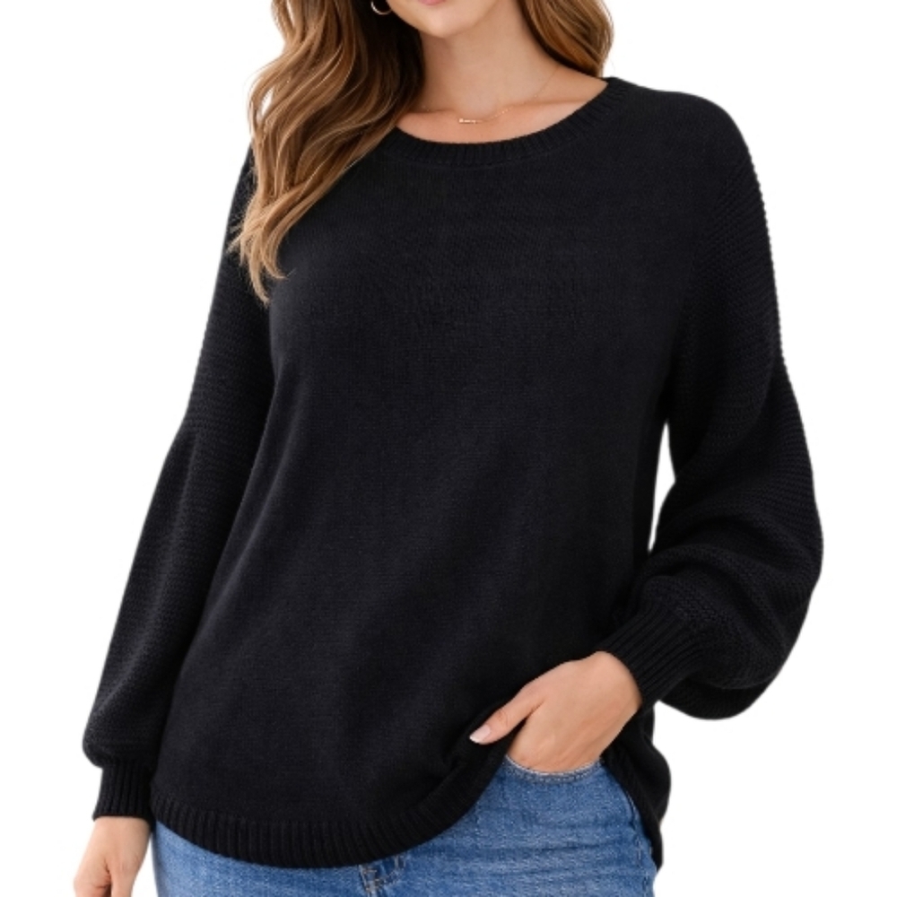 Style & Co Long Sleeve Black Knit Sweater Size XXL NWT